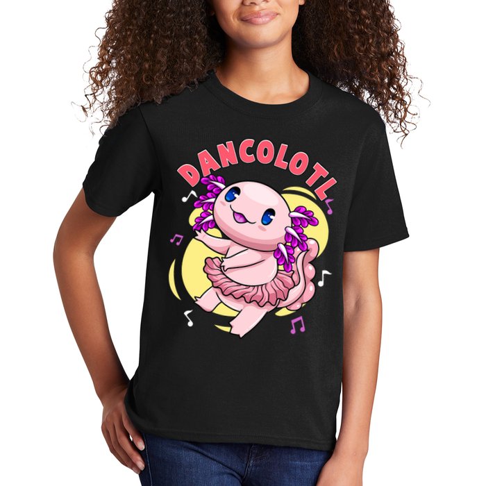Dancolotl Kawaii Axolotl Dancing Axolotl Lover Ballet Dancer Kids T-Shirt