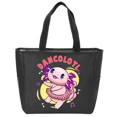 Dancolotl Kawaii Axolotl Dancing Axolotl Lover Ballet Dancer Zip Tote Bag