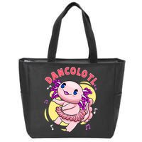 Dancolotl Kawaii Axolotl Dancing Axolotl Lover Ballet Dancer Zip Tote Bag