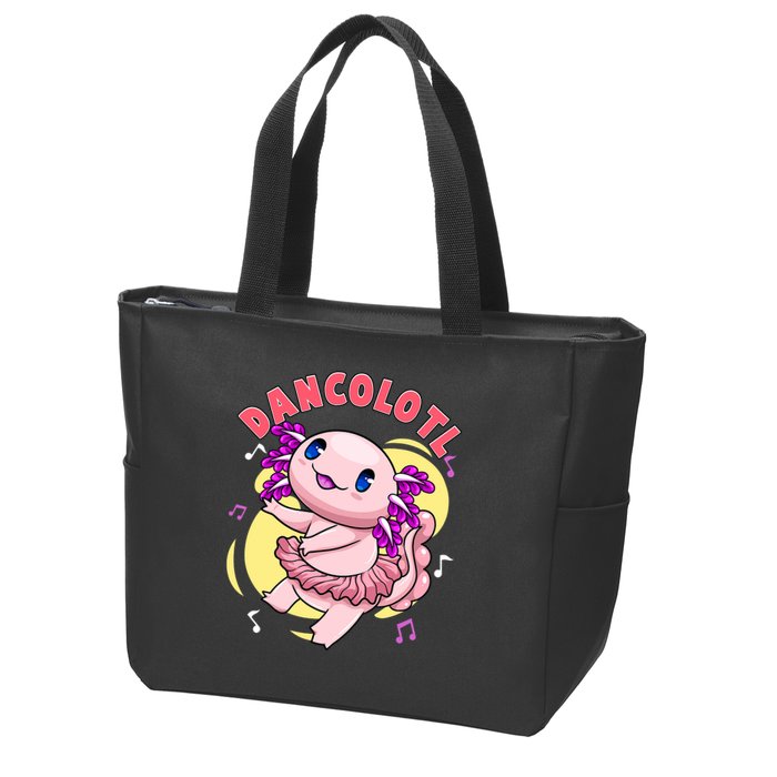 Dancolotl Kawaii Axolotl Dancing Axolotl Lover Ballet Dancer Zip Tote Bag