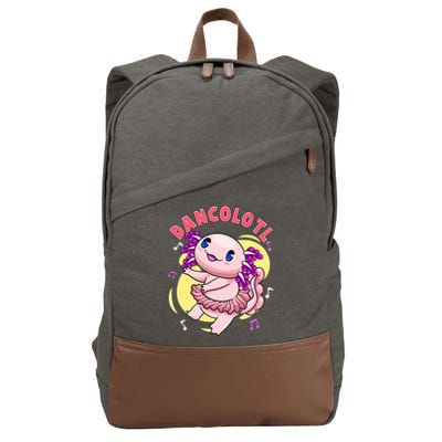 Dancolotl Kawaii Axolotl Dancing Axolotl Lover Ballet Dancer Cotton Canvas Backpack