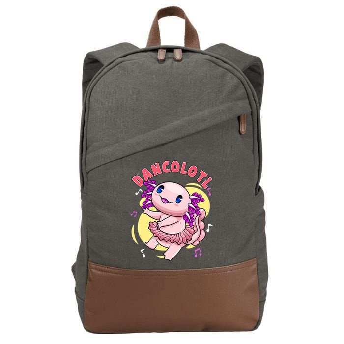 Dancolotl Kawaii Axolotl Dancing Axolotl Lover Ballet Dancer Cotton Canvas Backpack