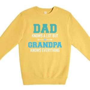 Dad Knows A Lot But Grandpa Knows Everything Gift Premium Crewneck Sweatshirt