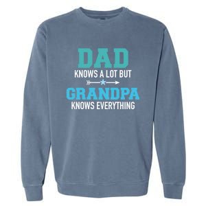 Dad Knows A Lot But Grandpa Knows Everything Gift Garment-Dyed Sweatshirt