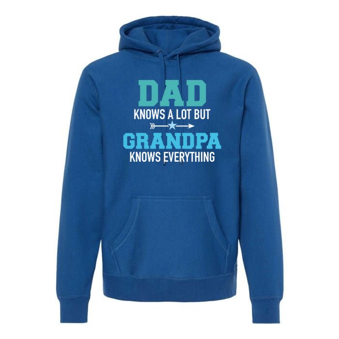 Dad Knows A Lot But Grandpa Knows Everything Gift Premium Hoodie