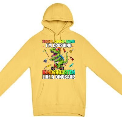 Dinosaur Kindergarten Back To School First Day Of School Boy Premium Pullover Hoodie