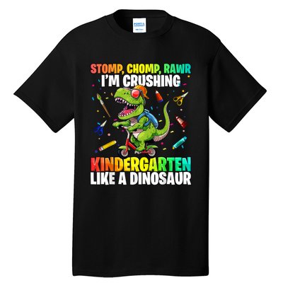 Dinosaur Kindergarten Back To School First Day Of School Boy Tall T-Shirt