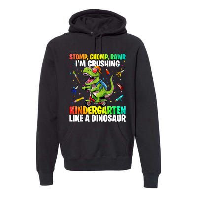 Dinosaur Kindergarten Back To School First Day Of School Boy Premium Hoodie