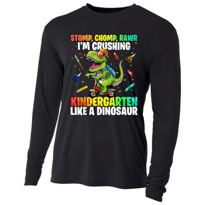 Dinosaur Kindergarten Back To School First Day Of School Boy Cooling Performance Long Sleeve Crew