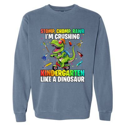 Dinosaur Kindergarten Back To School First Day Of School Boy Garment-Dyed Sweatshirt