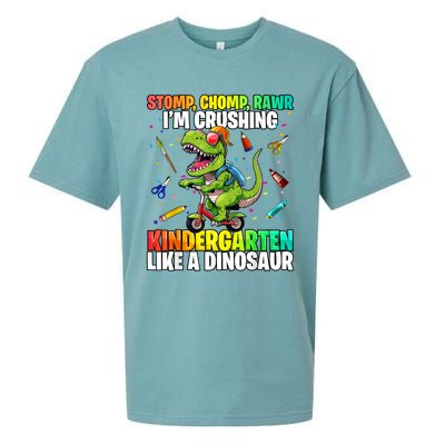 Dinosaur Kindergarten Back To School First Day Of School Boy Sueded Cloud Jersey T-Shirt