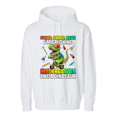 Dinosaur Kindergarten Back To School First Day Of School Boy Garment-Dyed Fleece Hoodie