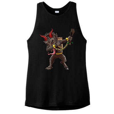 Dabbing Krampus Christmas Dab Cool Ladies PosiCharge Tri-Blend Wicking Tank