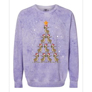 Dabbing Kangaroo Christmas Gift Dab Christmas Tree Colorblast Crewneck Sweatshirt