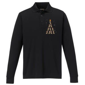 Dabbing Kangaroo Christmas Gift Dab Christmas Tree Performance Long Sleeve Polo