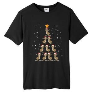 Dabbing Kangaroo Christmas Gift Dab Christmas Tree Tall Fusion ChromaSoft Performance T-Shirt