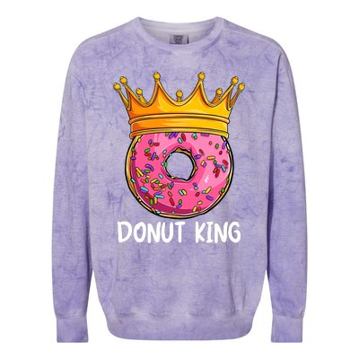 Donut King Doughnut Funny Donut Crown Sweet Baker Colorblast Crewneck Sweatshirt