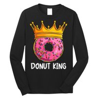 Donut King Doughnut Funny Donut Crown Sweet Baker Long Sleeve Shirt