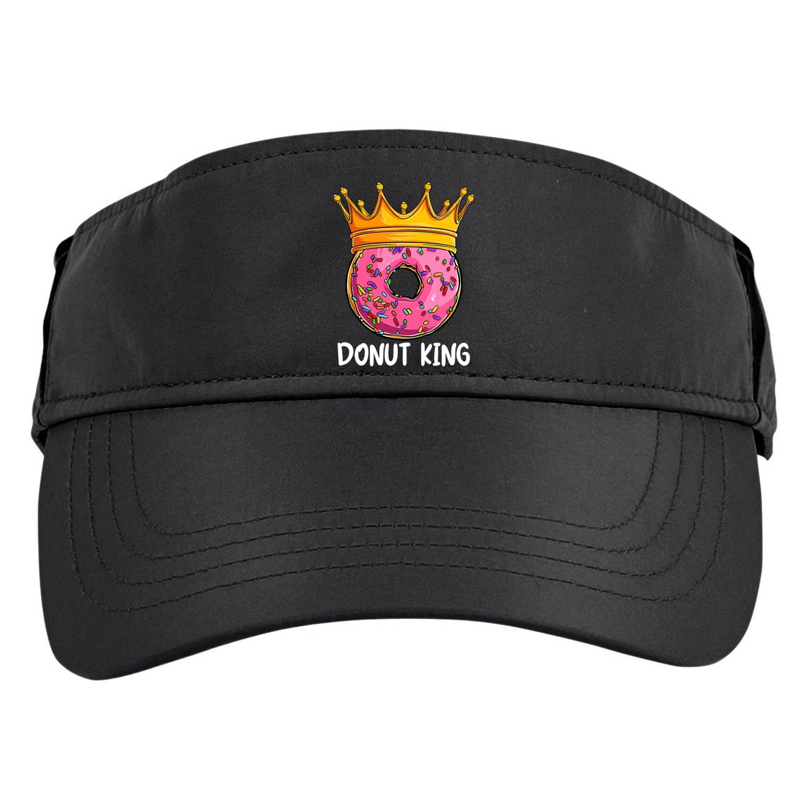 Donut King Doughnut Funny Donut Crown Sweet Baker Adult Drive Performance Visor