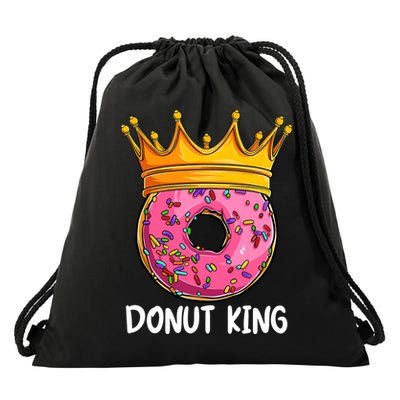Donut King Doughnut Funny Donut Crown Sweet Baker Drawstring Bag