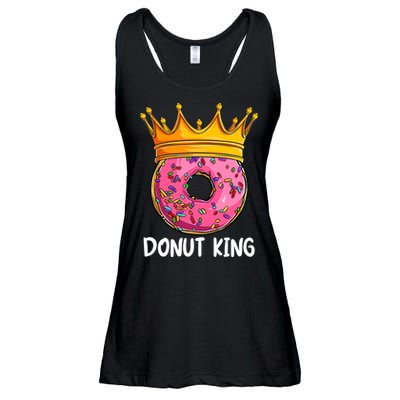 Donut King Doughnut Funny Donut Crown Sweet Baker Ladies Essential Flowy Tank