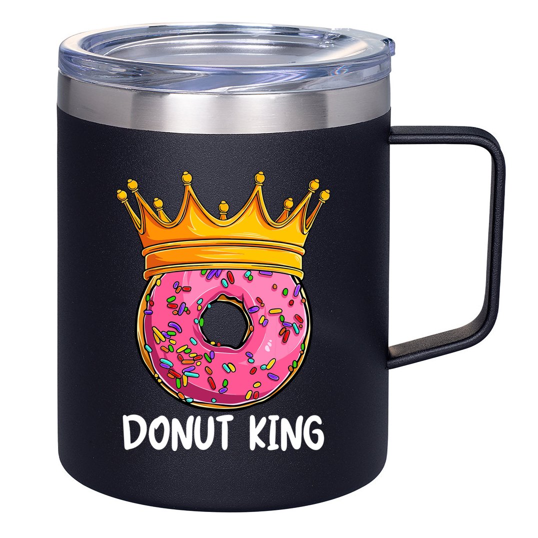 Donut King Doughnut Funny Donut Crown Sweet Baker 12oz Stainless Steel Coffee Mug