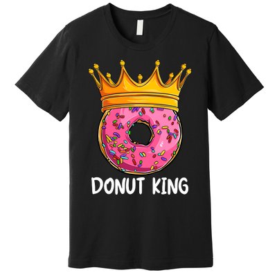 Donut King Doughnut Funny Donut Crown Sweet Baker Premium T-Shirt