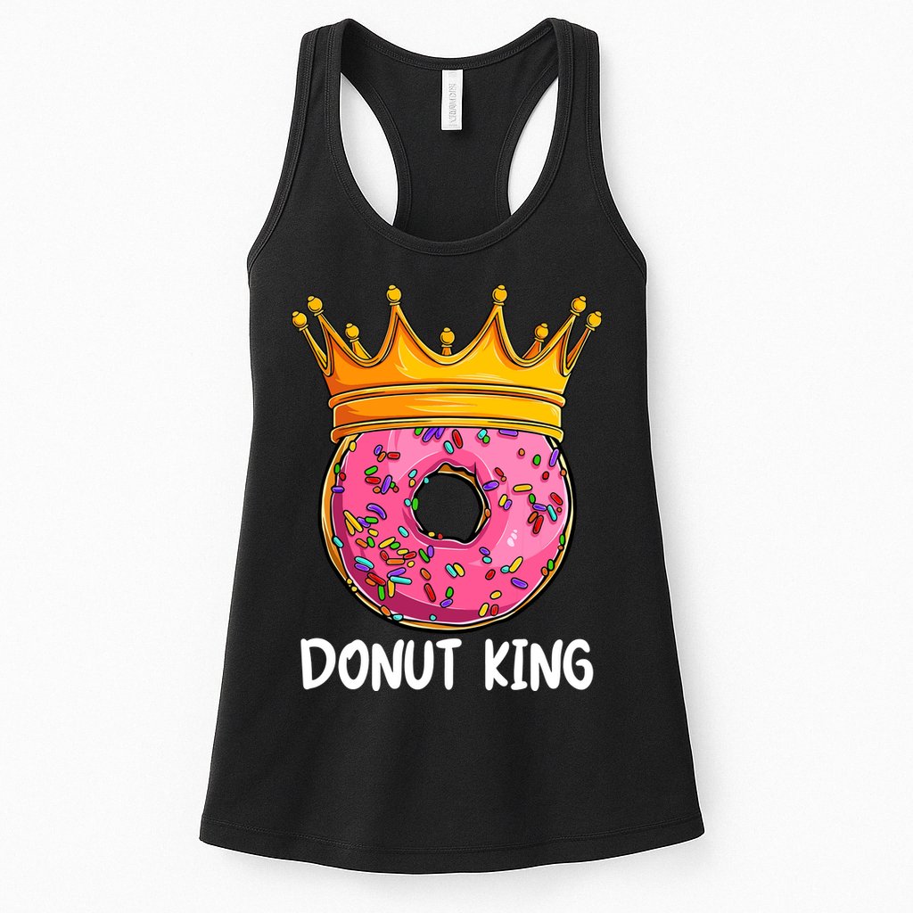 Donut King Doughnut Funny Donut Crown Sweet Baker Womens Tank Top