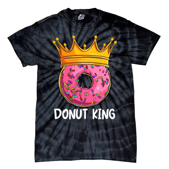 Donut King Doughnut Funny Donut Crown Sweet Baker Tie-Dye T-Shirt