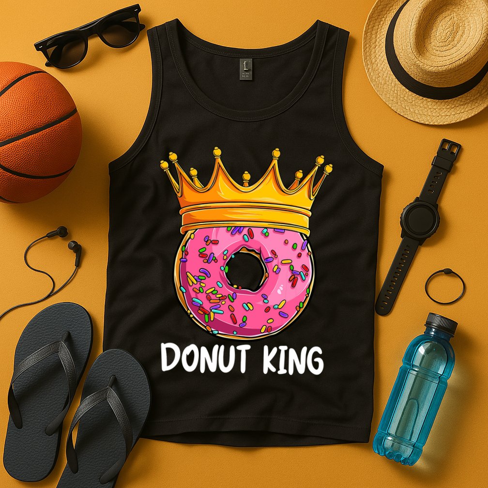 Donut King Doughnut Funny Donut Crown Sweet Baker Tank Top