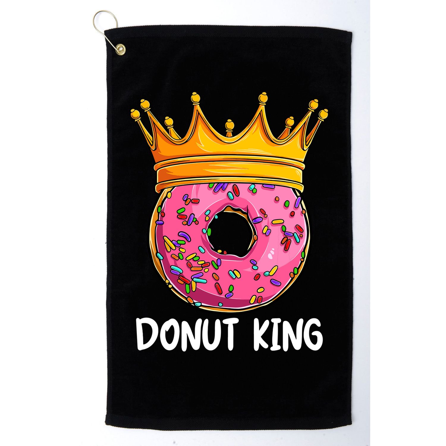 Donut King Doughnut Funny Donut Crown Sweet Baker Golf Towel