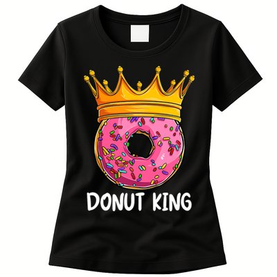 Donut King Doughnut Funny Donut Crown Sweet Baker Womens T-Shirt