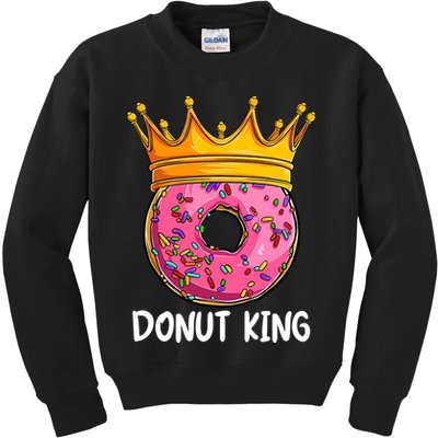 Donut King Doughnut Funny Donut Crown Sweet Baker Kids Sweatshirt