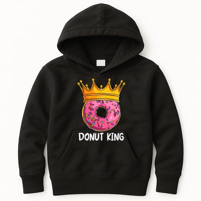 Donut King Doughnut Funny Donut Crown Sweet Baker Kids Hoodie