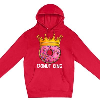 Donut King Doughnut Funny Donut Crown Sweet Baker Premium Pullover Hoodie