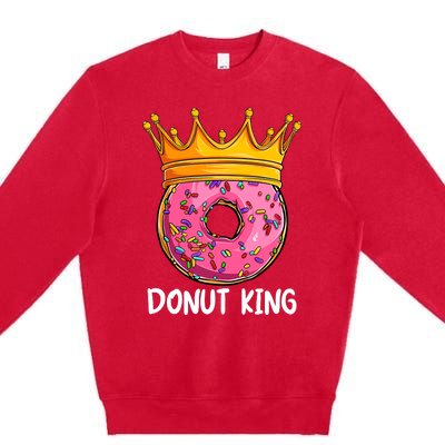 Donut King Doughnut Funny Donut Crown Sweet Baker Premium Crewneck Sweatshirt