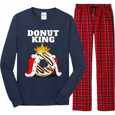 Donut King Doughnuts Funny Donut Lover Cute Donut Long Sleeve Pajama Set