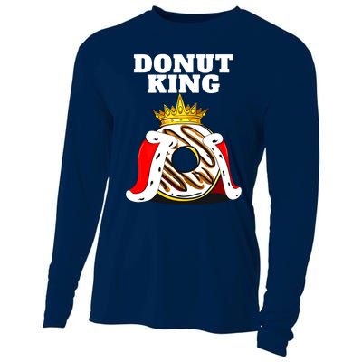 Donut King Doughnuts Funny Donut Lover Cute Donut Cooling Performance Long Sleeve Crew