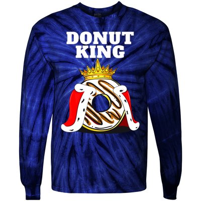 Donut King Doughnuts Funny Donut Lover Cute Donut Tie-Dye Long Sleeve Shirt