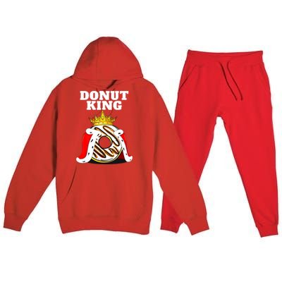 Donut King Doughnuts Funny Donut Lover Cute Donut Premium Hooded Sweatsuit Set