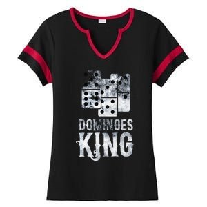 Dominoes King Domino Player Dominoes Lover Tile Game Ladies Halftime Notch Neck Tee