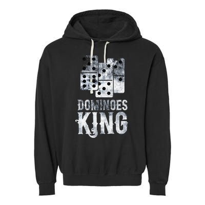 Dominoes King Domino Player Dominoes Lover Tile Game Garment-Dyed Fleece Hoodie