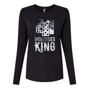 Dominoes King Domino Player Dominoes Lover Tile Game Womens Cotton Relaxed Long Sleeve T-Shirt