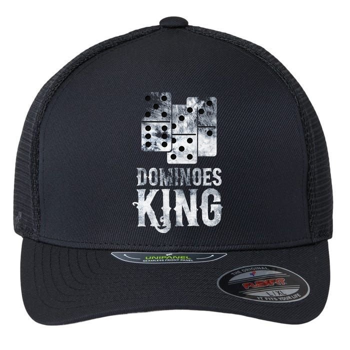 Dominoes King Domino Player Dominoes Lover Tile Game Flexfit Unipanel Trucker Cap