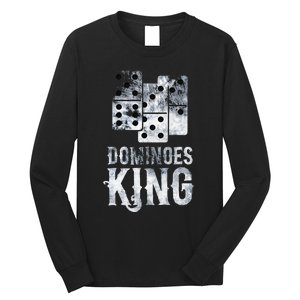 Dominoes King Domino Player Dominoes Lover Tile Game Long Sleeve Shirt