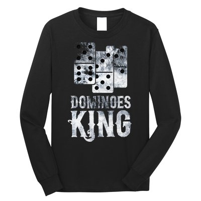 Dominoes King Domino Player Dominoes Lover Tile Game Long Sleeve Shirt