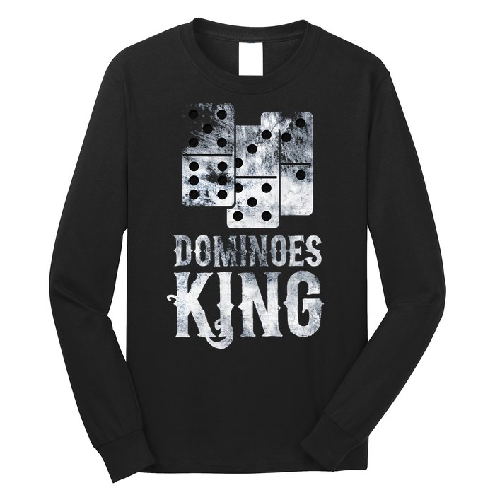 Dominoes King Domino Player Dominoes Lover Tile Game Long Sleeve Shirt