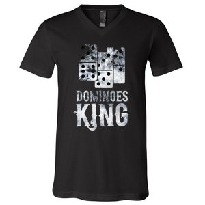 Dominoes King Domino Player Dominoes Lover Tile Game V-Neck T-Shirt