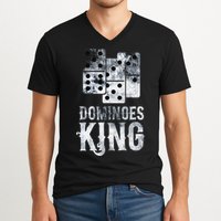 Dominoes King Domino Player Dominoes Lover Tile Game V-Neck T-Shirt