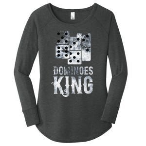 Dominoes King Domino Player Dominoes Lover Tile Game Women's Perfect Tri Tunic Long Sleeve Shirt